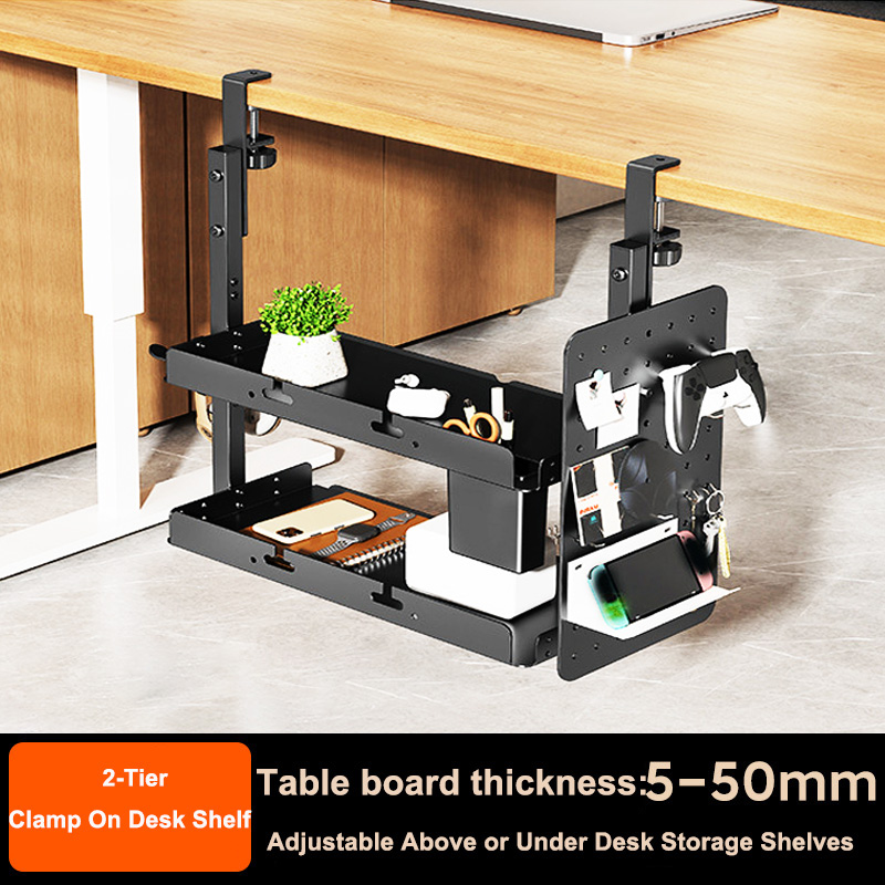 Tech Accessories For Desk - Estante de 2 niveles de 14