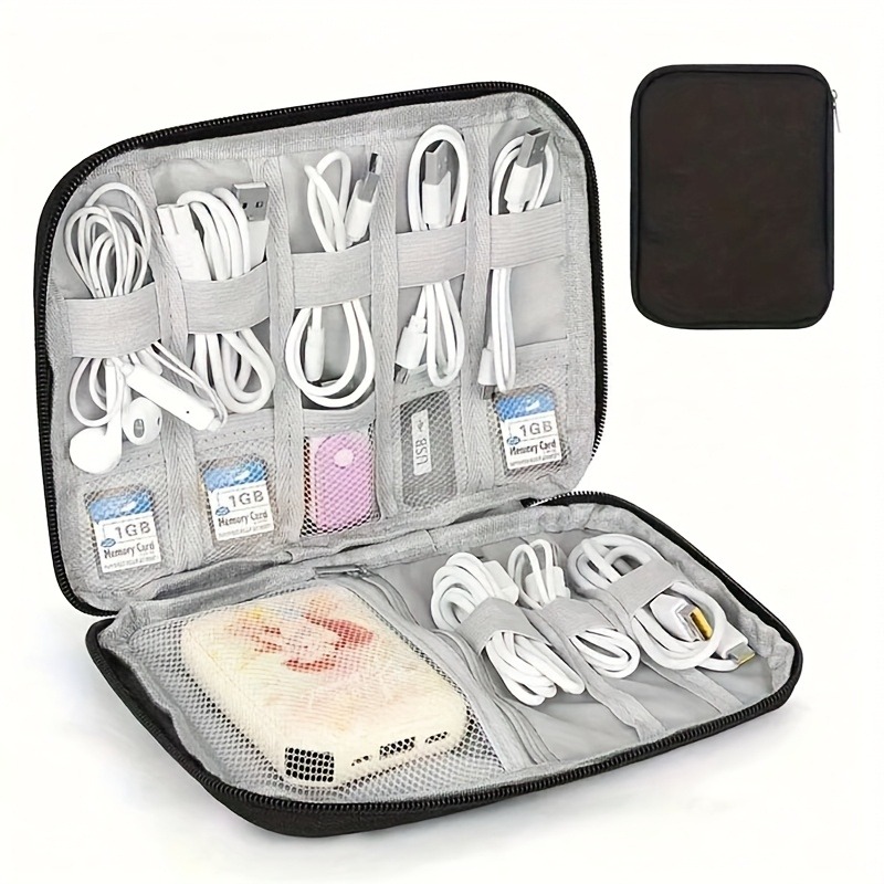 Tech Accessories Travel Bag - Caja de Accesorios Electrónicos con Múltiples
