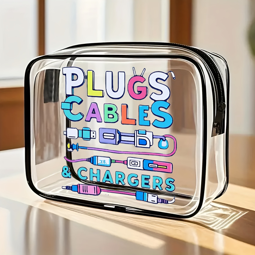 Tech Accessories Travel Bag - Bolsa organizadora de cables transparente grande