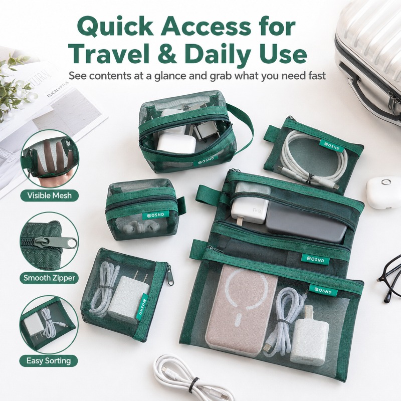 Paquete de 6 Bolsas de Malla P - Tech Accessories Travel Bag reseña y precio