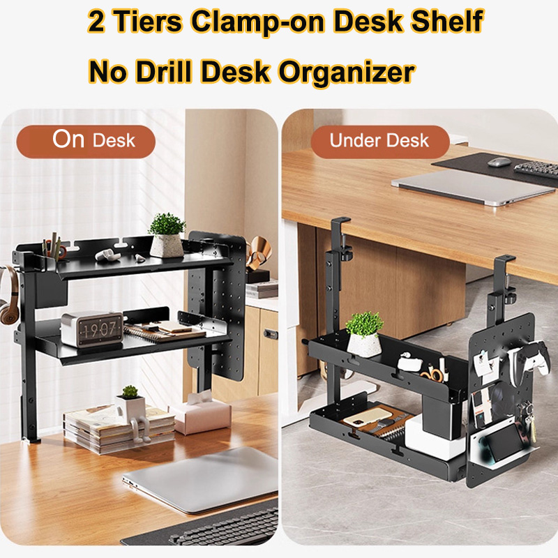 Estante de 2 niveles de 14 pul - Tech Accessories For Desk reseña y precio
